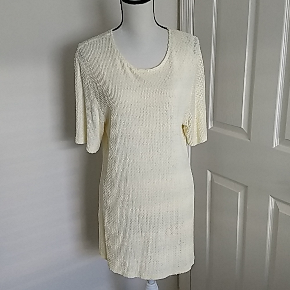 🌷‼️5/$20 - Shades of California VTG Texture Cream Top Style #1030 Size 16
